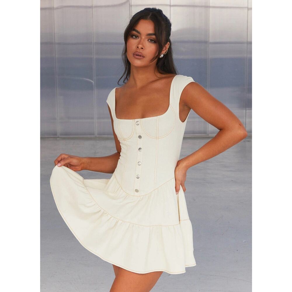Peppermayo Women Antique Denim Isabella Bustier Sleeveless Mini Dress